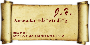 Janecska Hóvirág névjegykártya